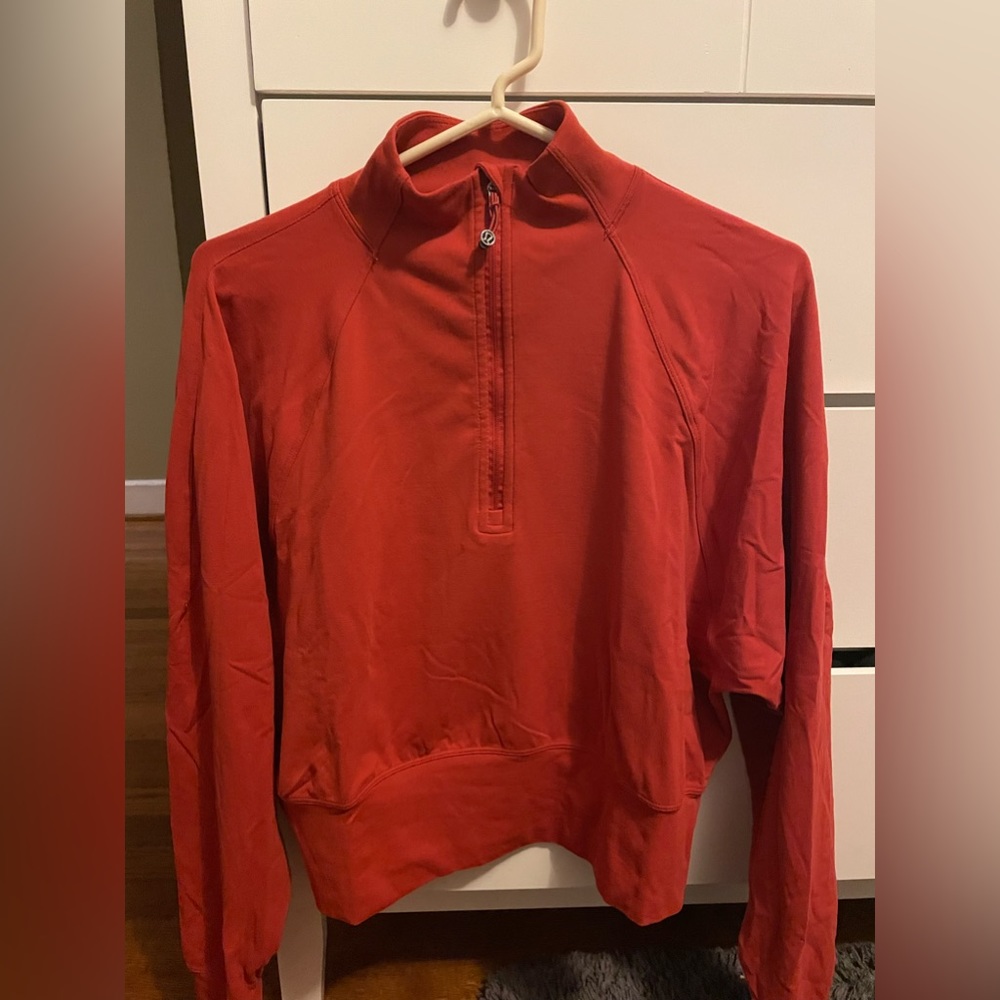 lululemon athletica Red Half-Zip Pullover Sweater